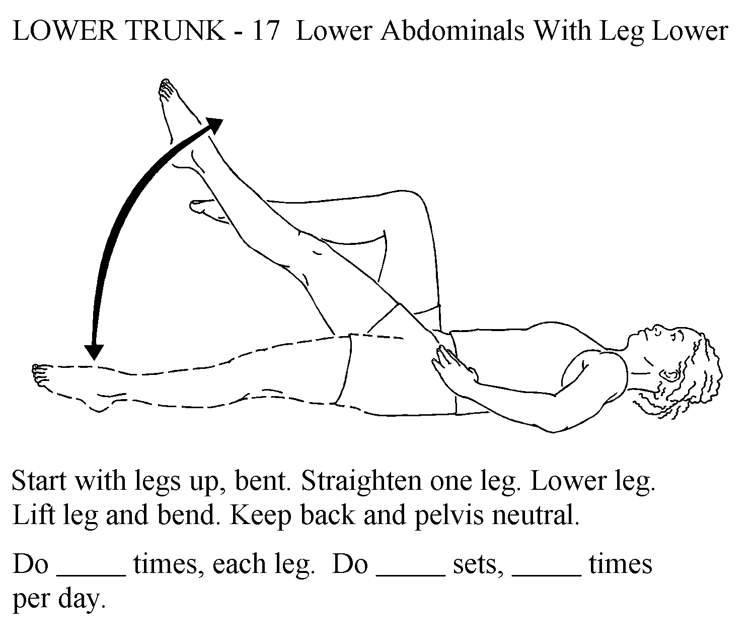 Woman lifting a straight leg for abdominal strength